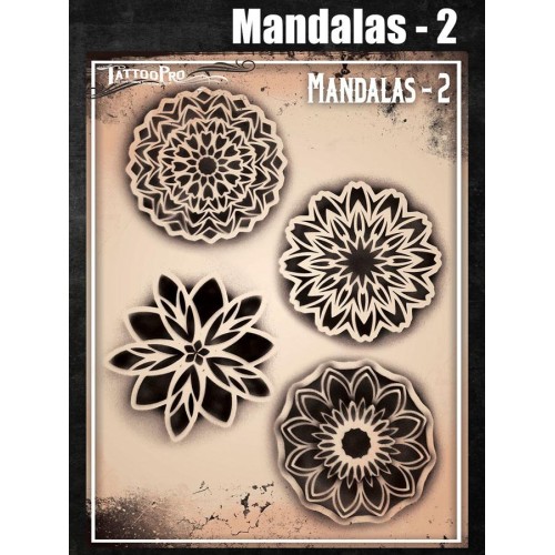 Airbrush Tattoo Pro Mandala 2 (Mandala 2-4 flowers)